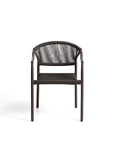 Уличный стул Livadia из коричневого алюминия и веревки