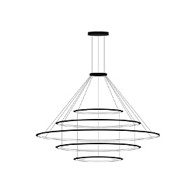 Люстра Circular Inward Light 5 колец черная ø600 ø1200 ø2000 ø1200 ø600