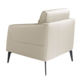 Кресло 5094/KF-A051-M5652 кожаное с черными стальными ножками