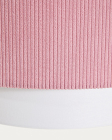 Подвесной светильник Bianella из хлопка и розового вельвета