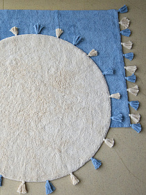 Хлопковый ковер Lillaland COLORFUL WHITE BLUE D140