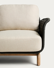 Уличный диван Alipa из акации и темно-серой веревки 165 см