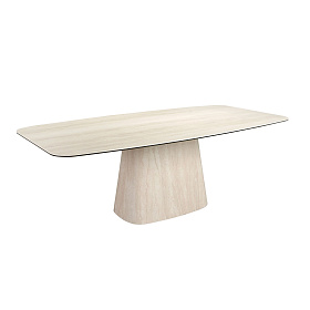 Овальный обеденный стол 1171 из керамики песочного цвета