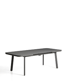 Раздвижной уличный стол Izola из алюминия с графитовой отделкой, 185 (235) x 100 см