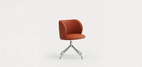 Поворотный стул Mogi хром/ терракотовый