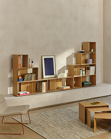 Litto набор из 9 модульных полок из шпона дуба 202 x 114 см