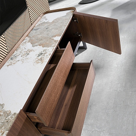 Тумба под ТВ 3250/437-F из ореха со столешницей из керамики