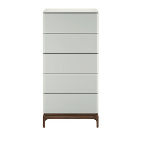 Комод  высокий CALPE  шпон ореха F, светло-серый матовый лак