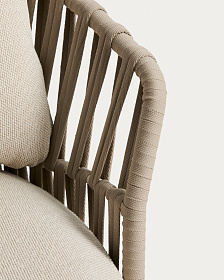 Уличное кресло Osani из алюминия цвета экрю и веревки цвета таупе