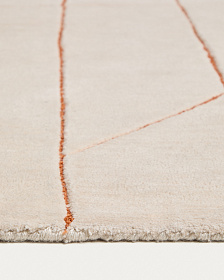 Ковер Delide из синтетического волокна цвета экрю с оранжевым графическим рисунком, 160 x 230 см