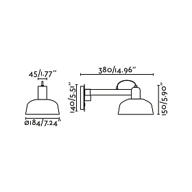 Настенный светильник TATAWIN красно-оранжевый 1xE27