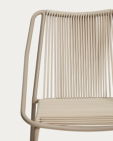 Уличный стул Zivia из веревки цвета экрю и стали цвета таупе