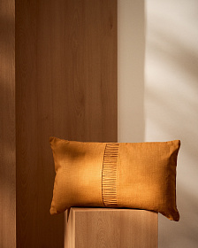 Чехол для подушки Luadia из оранжевого хлопка с плиссировкой, 30 x 50 см