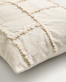 Чехол для подушки Verion желтый с вышитым геометрическим узором, 45 x 45 см