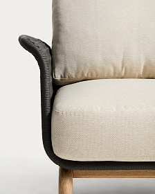 Уличное кресло Alipa из акации и веревки темно-серого цвета