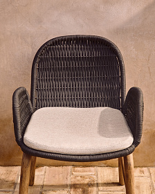 Уличный стул Alipa из массива акации и темно-серой веревки