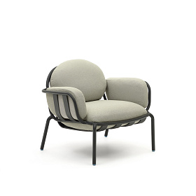 Уличное кресло Joncols с бежевой обивкой и серым алюминием