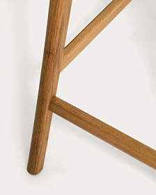 Полубарный стул Elnor из бежевой синели с ножками из массива дуба с натуральной отделкой