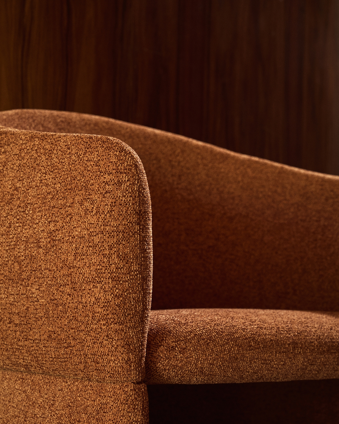 Стул Bosca из терракотовой шенилловой ткани