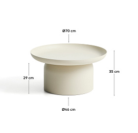 Уличный столик Arcola из алюминия цвета экрю, диаметр 70 см