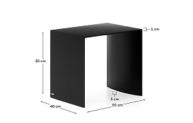 Приставной столик Litto из черного лакированного МДФ, 55 x 40 см