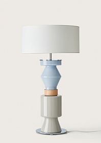 Настольная лампа Kitta Ponn хромированный металл, белый абажур 801011/41