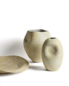 Керамическая ваза Medira цвета экрю и желтого, 32,5 см