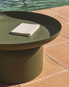 Уличный столик Arcola из зеленого алюминия, диаметр 70 см