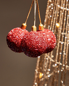Набор Briam из 3 маленьких красных декоративных подвесок-шариков