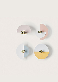 Бра Haban 2 диска 35 см / 25 см  + цоколь 5 см золотой