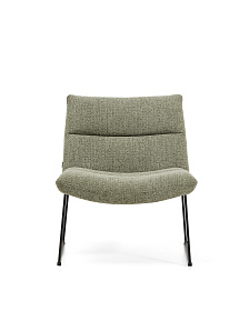 Кресло Asen из зеленого шенилла с черными стальными ножками
