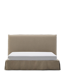 Кровать Jaira серо-коричневого цвета со съемным чехлом для матраса 180 x 200