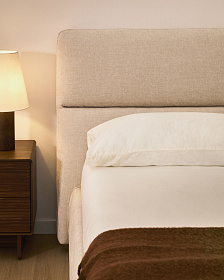 Кровать Dafra бежевого цвета из шенилла с ящиком для хранения 160 х 200 см