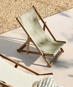 Adredna Детское складное кресло-шезлонг зеленого цвета из акации