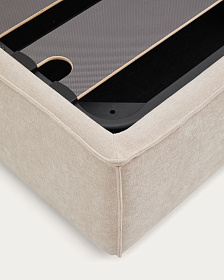 Кровать Arvian бежевого цвета из шенилла с ящиком для хранения 160 х 200 см