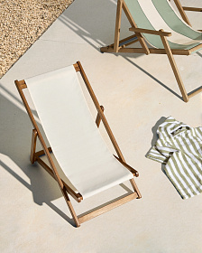 Adredna Детское складное кресло-шезлонг бежевого цвета из акации