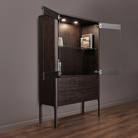 Витрина RONDA темный орех V36W1