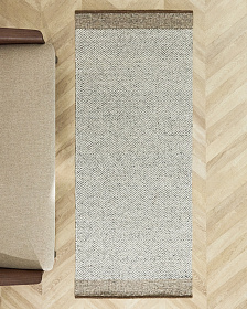 Бежевый шерстяной жаккардовый ковер Nifelia 200 x 80 см