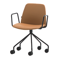 Мягкий стул Unnia с 5-спицевой стальной поворотной основой на роликах