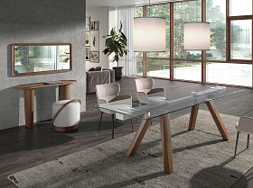 Прямоугольное настенное зеркало 3248/415-G в раме из ореха 120 x 60