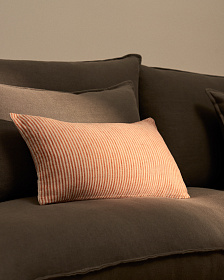 Чехол для подушки Oriade из льна в оранжевую полоску 30 x 50 см