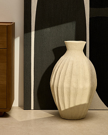 Ваза Arquena из папье-маше бежевого цвета, 67 см