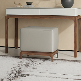 Пуфик CALPE шпон ореха F, экокожа PU78