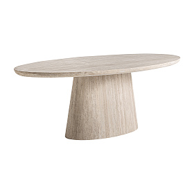 Обеденный стол Thiennes 220x100 из светло-коричневого травертина