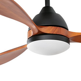 Потолочный вентилятор POROS Ш1320MM черный/орех 3 PALAS 19W LED 2700K