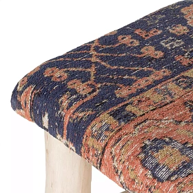 Табуретка низкая Chelsy с мягкой обивкой лососево-голубой