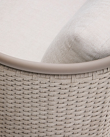 Уличный 3-местный диван Sedalis из алюминия и веревки серого цвета 210 см