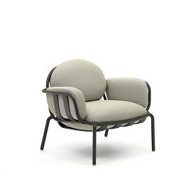 Уличное кресло Joncols с бежевой обивкой и серым алюминием