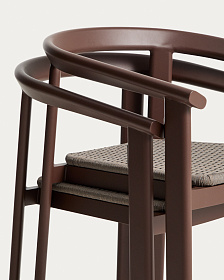 Комплект садовой мебели Erice стол и 4 стула из коричневого алюминия и веревки