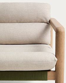 Уличный диван Menfi из массива акации и зеленой веревки, 136 см